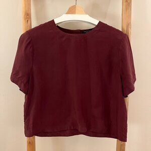 Rag & Bone | Women's Cropped Silk Blouse | Size: Medium